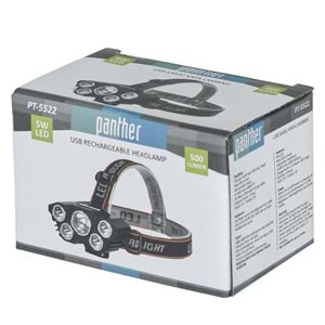 PANTHER 5W Ledli USB Şarjlı Kafa Lambası PT-5522