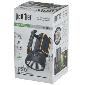 PANTHER Usb Şarjlı Solar El Feneri PT-6214