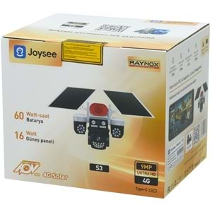 JOYSEE 6 MP Kamera 4G Sim Kartlı Solar Panelli Üç Lensli PTZ Kamera S-3