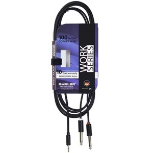 S.WIELER 2*6.3 mm Mono - 3.5 mm Stereo Kablo Uzunluğu: 3 Metre SM2S-3M