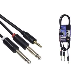 S.WIELER 2*6.3 mm Mono - 3.5 mm Stereo Kablo Uzunluğu: 5 Metre SM2S-5M