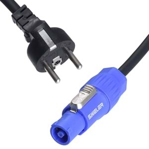 S.WIELER Powercon - 220V 3X1.5 mm Kablo Uzunluğu: 5 Metre SPV-5M