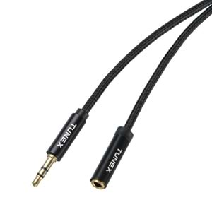 TUNEX 3,5 mm Erkek 3,5 mm Dişi İpek Örgü 5 Mt Kulaklık Uzatma TNX-1005