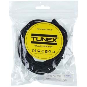 TUNEX 3,5 mm Erkek 3,5 mm Dişi İpek Örgü 5 Mt Kulaklık Uzatma TNX-1005