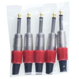 TUNEX Red 6,3 Mm ERKek Mono Metal Jak TNX-4815-E RD