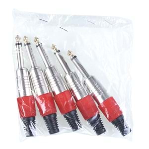 TUNEX Red 6,3 Mm ERKek Mono Metal Jak TNX-4815 RD