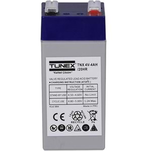 TUNEX 4V 4A Gri-Mavi Kuru Bakımsız Akü TNX-4V4A