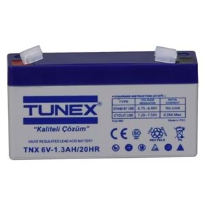 TUNEX 6V 1,3A Gri-Mavi Kuru Bakımsız Akü TNX-6V1,3A