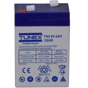 TUNEX 6V 4A Gri-Mavi Kuru Bakımsız Akü TNX-6V4A