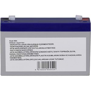 TUNEX 6V 7A Gri-Mavi Kuru Bakımsız Akü TNX-6V7A