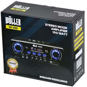 WÖLLER 100W 8 Ohm Usb-Sd-Bt Amfi W-100