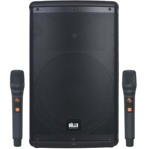 WÖLLER 15” 400 W Taşınabilir Bluetooth Hoparlör 2 El Kablosuz Mikrofonlu W-1540DSP