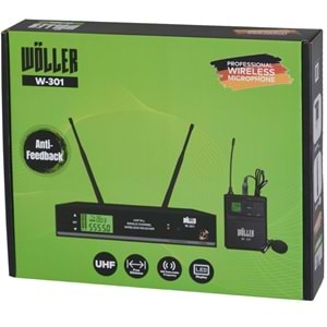 WÖLLER Uhf Tek Yaka Anti Feedback Dijital Kablosuz Mikrofon W-301 Y