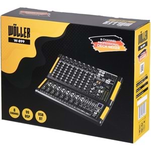 WÖLLER 8 Kanal 2 Aux 99 Dsp Usb-Bt Deck Mikser W-899