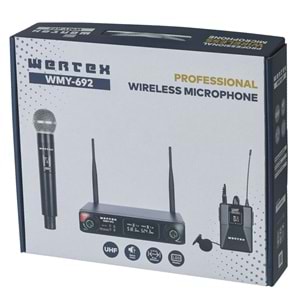 WERTEX Uhf 2 Yaka Kablosuz Mikrofon WMY-692 YY