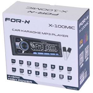 FOR-X Usb+Sd+Fm Bt Karaokeli Oto Teyp X-100 MIC