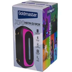 GOLDMASTER Bluetooth ve USB Girişli Şarjlı Işıklı Neon Dj Müzik Sistemi X-90 NEON