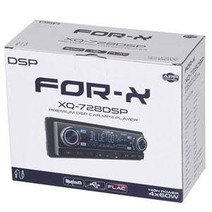 FOR-X Bluetooth ve USB Girişli Dsp İşlemcili 3 Amfi Çıkışlı Radyo Oto Teyp XQ-728 DSP
