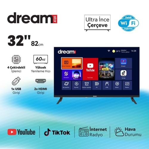 DREAMSTAR 32'' Uydulu Wifi li Led Tv DS-32U WİFİ