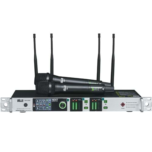 WÖLLER Çift Kanal 2 EL Kablosuz True Diversity UHF Kablosuz Mikrofon DW-3000 EE