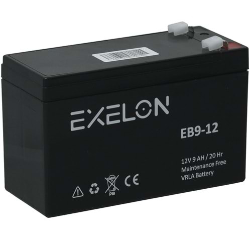 EXELON 12V 9A Siyah Kuru Bakımsız Akü EB-12V9
