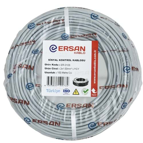 ERSAN 2X1 mm 100 Lük LYCY Sinyal Kontrol Kablosu ER-0103-100