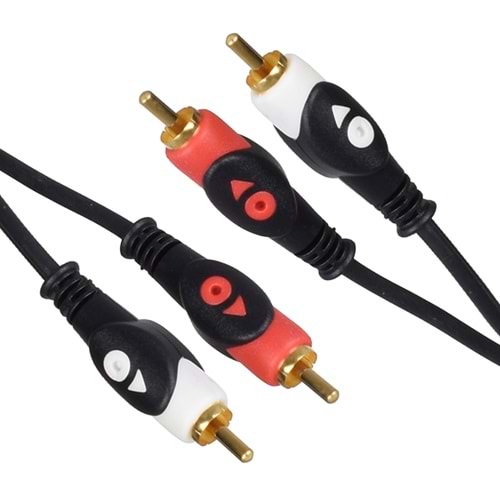 SWAT 2 RCA Erkek 2 RCA Erkek 1,5 MT Gold Kablo FKT-94