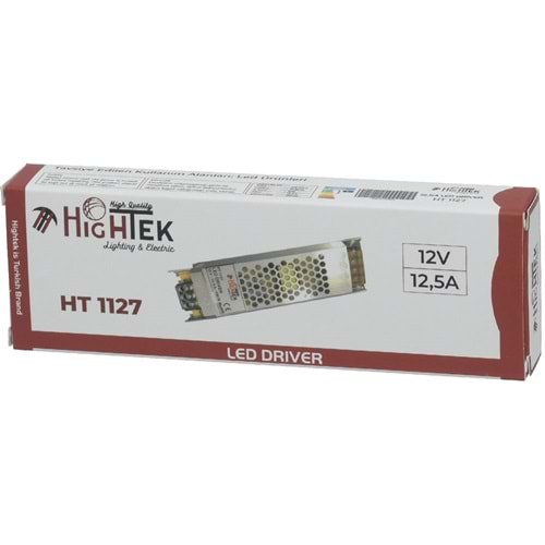 HIGHTEK 12V 12,5A Slim Smps Metal Kasa Adaptör HT-1127