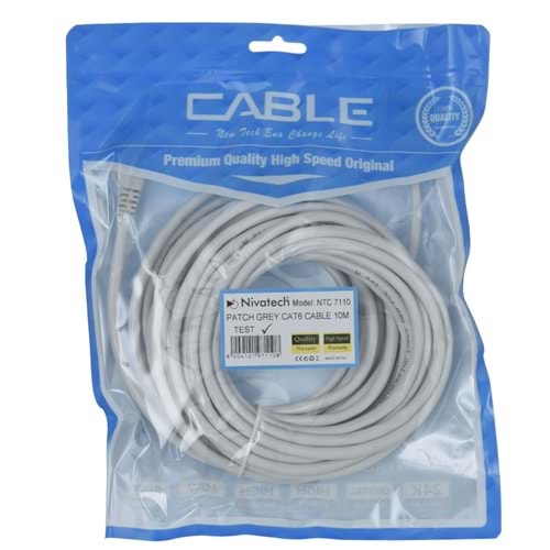 NIVATECH 10 Mt Cat6 Pluglu Kablo NTC-P10