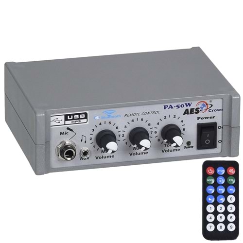 HUES 50W 3 Portlu USB li Pazarcı Amfisi PA-50 USB