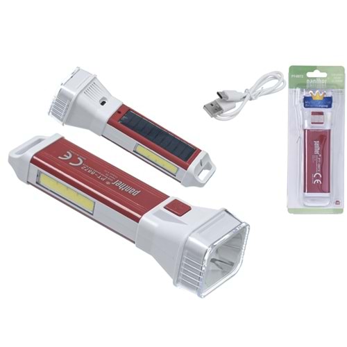 PANTHER Usb Şarjlı Solar El Feneri PT-8872