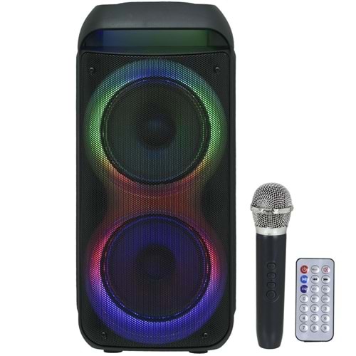 QL Bluetooth ve USB Girişli 8 İnch Şarjlı Işıklı Müzik Sistemi QL-8811