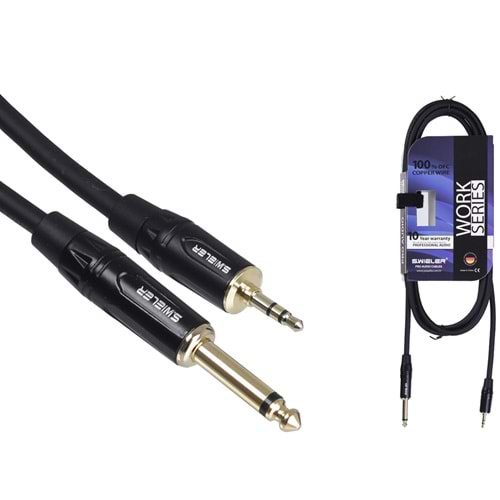 S.WIELER 6.3 mm Mono-3.5 mm Stereo Kablo Uzunluğu: 3 Metre SMS-3M