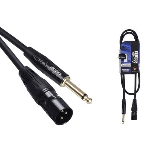 S.WIELER Xlr Erkek - 6.3 mm Mono Kablo Uzunluğu: 1 Metre SXM-1M