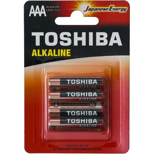 TOSHIBA AAA İnce Alkalin Pil (4 Lü Bls) TLR-03-4