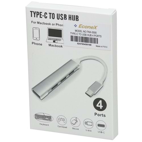 ECONEX TYPE-C to USB 4 Port Dönüştürcü HUB TNX-5500