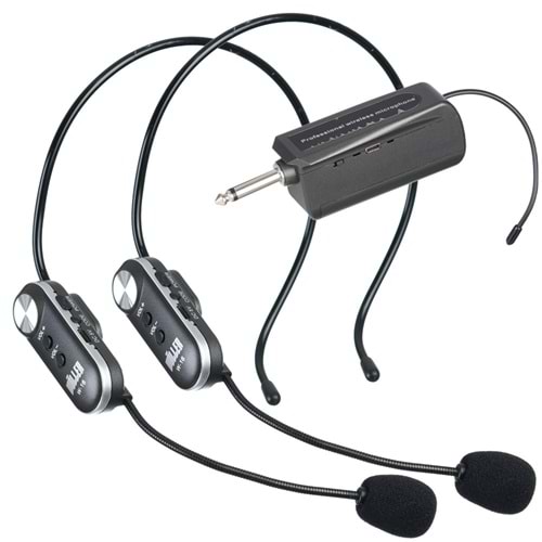 WÖLLER Uhf 2 Headset Şarjlı Kablosuz Mikrofon W-16