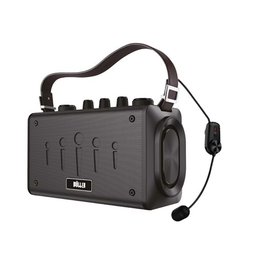 WÖLLER 100W Bluetooth ve USB Girişli Tek Headset Mikorfonlu Şarjlı Portatif Amfi W-600 H