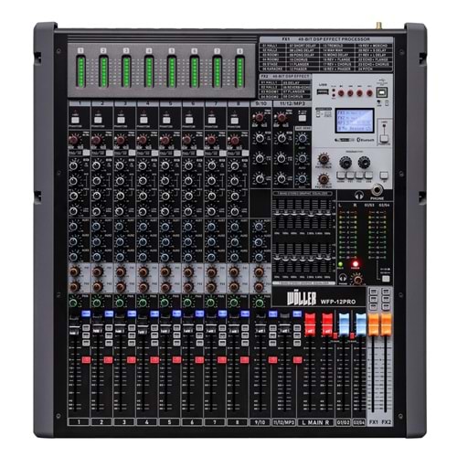 WÖLLER 12 Kanal Power Mixer 2X1500 W WFP-12 PRO