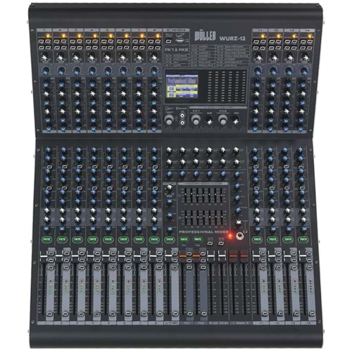 WÖLLER 12 Kanal 8 Aux 99 DSP USB Bluetooth Deck Mixer WURZ-12