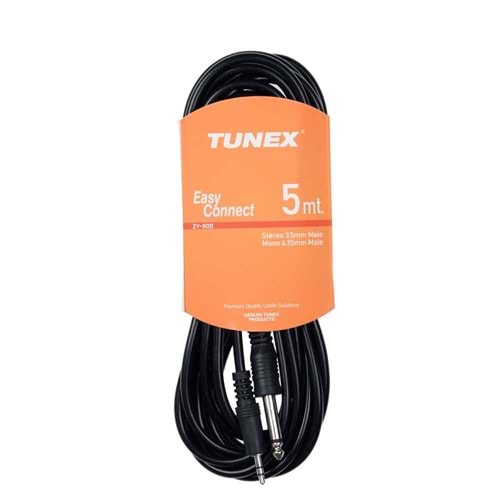 TUNEX 3,5 mm Stero Erkek 6,3 mm Mono Erkek 5 Mt Kablo ZY-500