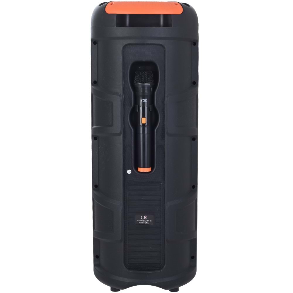 O8K Bluetooth ve USB Girişli 2X8 İnch Şarjlı Işıklı 1 El Mikrofonlu Müzik Sistemi BT-8810