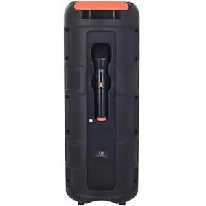 O8K Bluetooth ve USB Girişli 2X8 İnch Şarjlı Işıklı 1 El Mikrofonlu Müzik Sistemi BT-8810