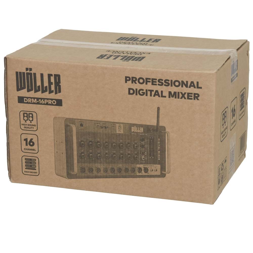 WÖLLER 16 Kanal Digital Mixer Rack Mount DRM-16 PRO