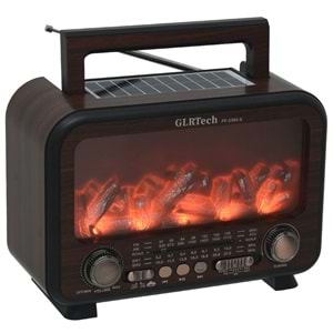 GLRTECH Usb Bluetooth lu Solar Şarjlı Alevli FM Radyo FP-2393 S
