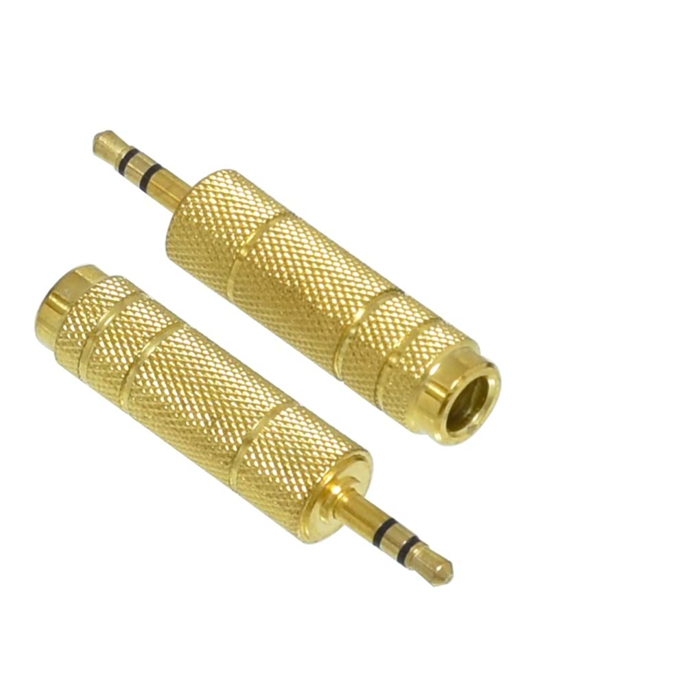 6,3 Mm Dişi-3,5 Mm Erkek Metal Gold Çevirici Jak JKF-014