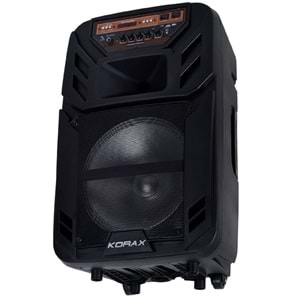 KORAX 12'' 80W Bluetooth ve USB Girişli 1 El 1 Yaka UHF Mikrofonlu Portatif Aktif Kabin KX-MAX-30 PLUS