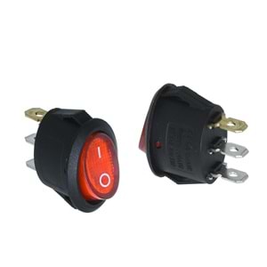 HIGHTEK Oval Işıklı Anahtar On Off 3P LDS134 B