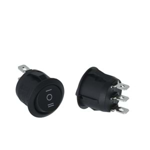 HIGHTEK Mini Yuvarlak Işıksız Anahtar On Off 2P LDS134 E