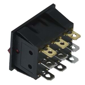 HIGHTEK Üçlü Işıklı Anahtar On Off 9P LDS135